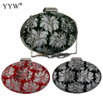 

Elegant Women Clutch Bag Printed Floral Evening Party Bags Vintage Clutches Crossbody Chain Shoulder Bags 2018 Girl Fashion Bags