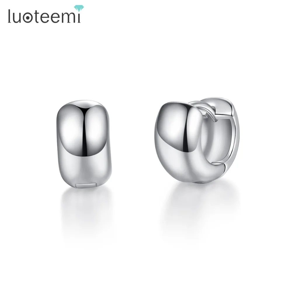 LUOTEEMI,, модные круглые серьги-гвоздики для женщин, вечерние, популярные, простой дизайн, два цвета, женские серьги, рождественский подарок