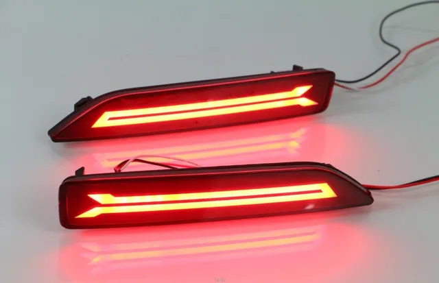 Car Flashing 2Pcs Multi-function LED Reflector Lamp Tail Rear Fog Lamp Bumper Light Brake Light For Honda City 2012 2013 2014 3