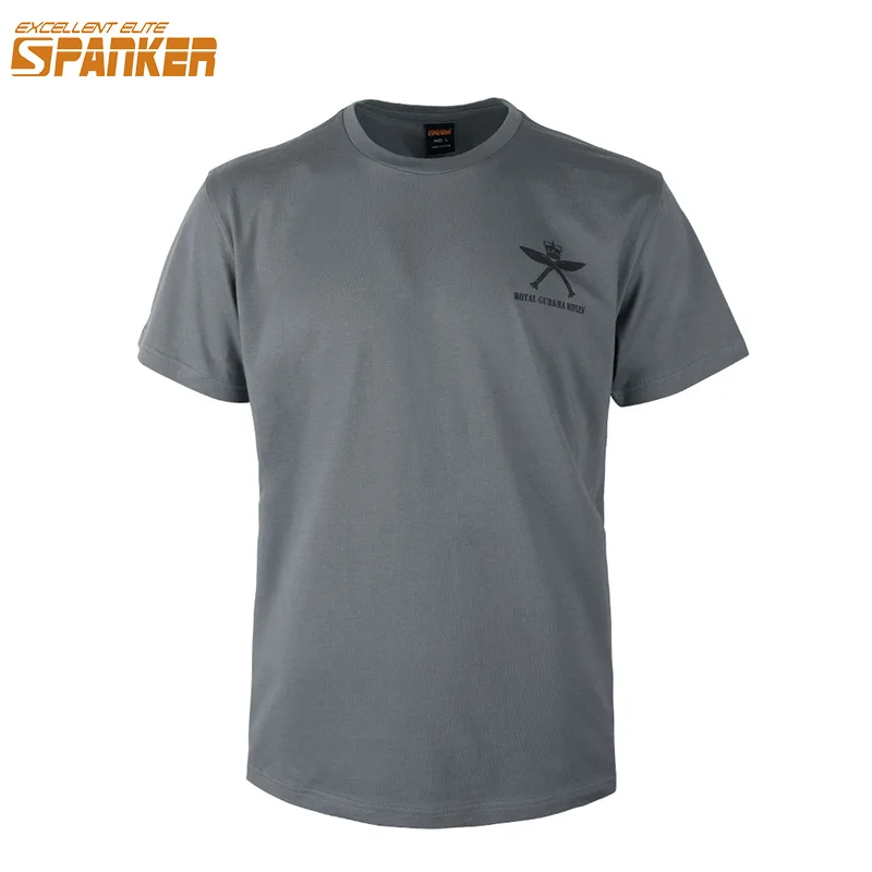 

EXCELLENT ELITE SPAMKER Men's Summer Sports Short Sleeved Tactical Style T-shirt Cotton Short Men's T-shirt Clothes RGR