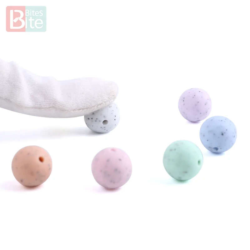 Bite Bites 15mm 10pcs Silicone Beads Food Grade Silicone DIY Baby Teething Necklace Chewable Silicone Bead Teething Baby Teether