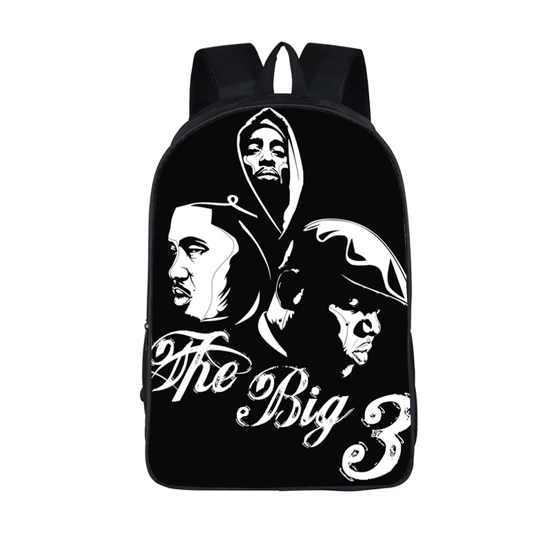 Раппер рюкзак с принтом для подростков, известный большой 3 сумки в стиле хип-хоп, 2PAC Eazy Tupac Drake, школьные сумки для мальчиков и девочек, рюкзак - Цвет: 16 RAPPER10