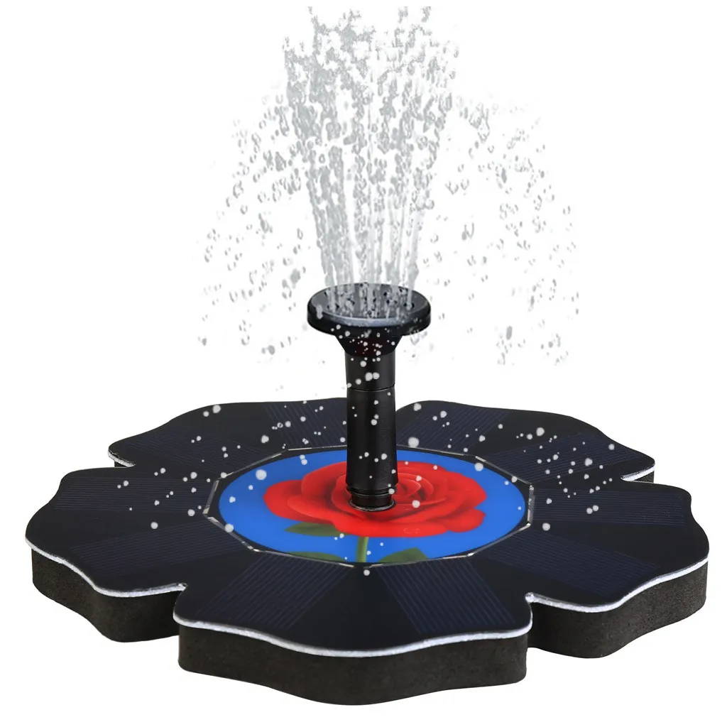 

High Quality 2019 New Rose Solar Power Pump, Bird Bath Fountain Water Floating Pond Garden Patio Decor Gift Dropshipping