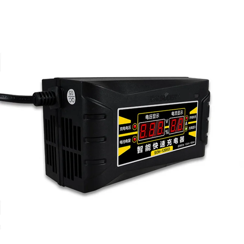 ihens5 Full Automatic Smart Fast Car Motorcycle Battery Charger 110V/ 220V Output 12V 6A with LCD Display for Wet Dry Lead Acid