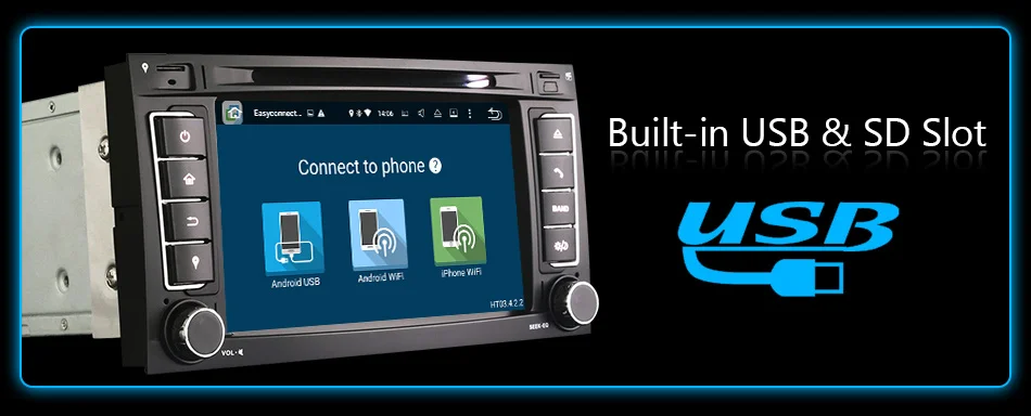 Top Eunavi 2 Din Android 9 Car DVD Player GPS Navi For VW/Volkswagen/Touareg/Transporter T5 With Canbus Wifi Stereo Radio FM DSP RDS 25