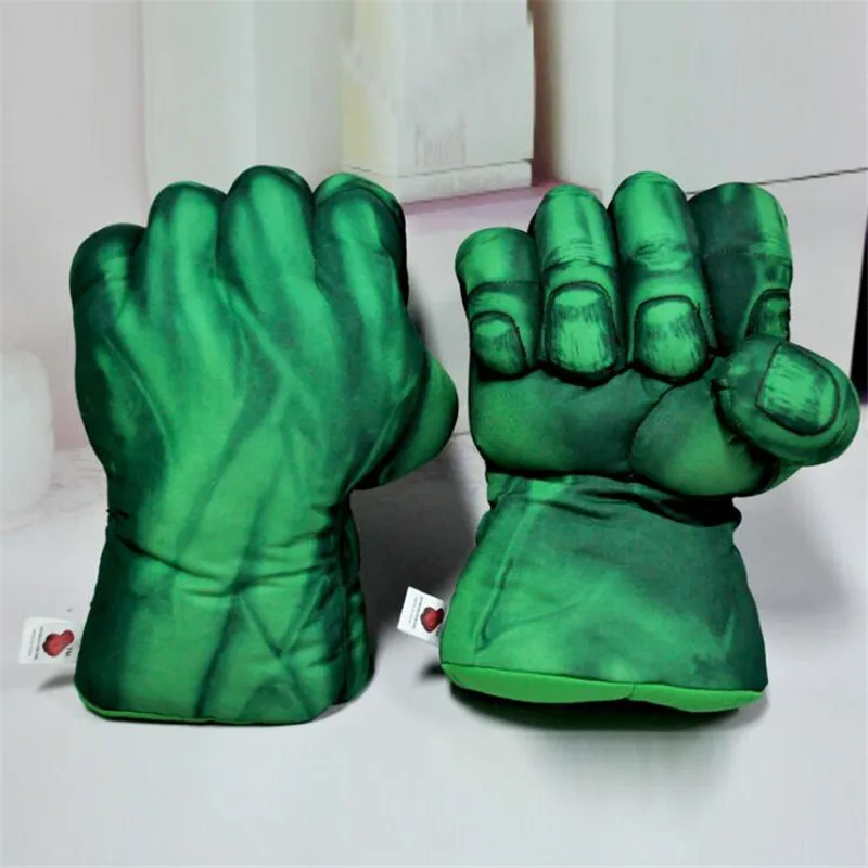 Горячая супергерой фильм кулак Халка опора косплей костюмы Бесконечность рукавицы паук перчатки Плюшевые игрушки Хэллоуин подарок - Цвет: Hulk Green
