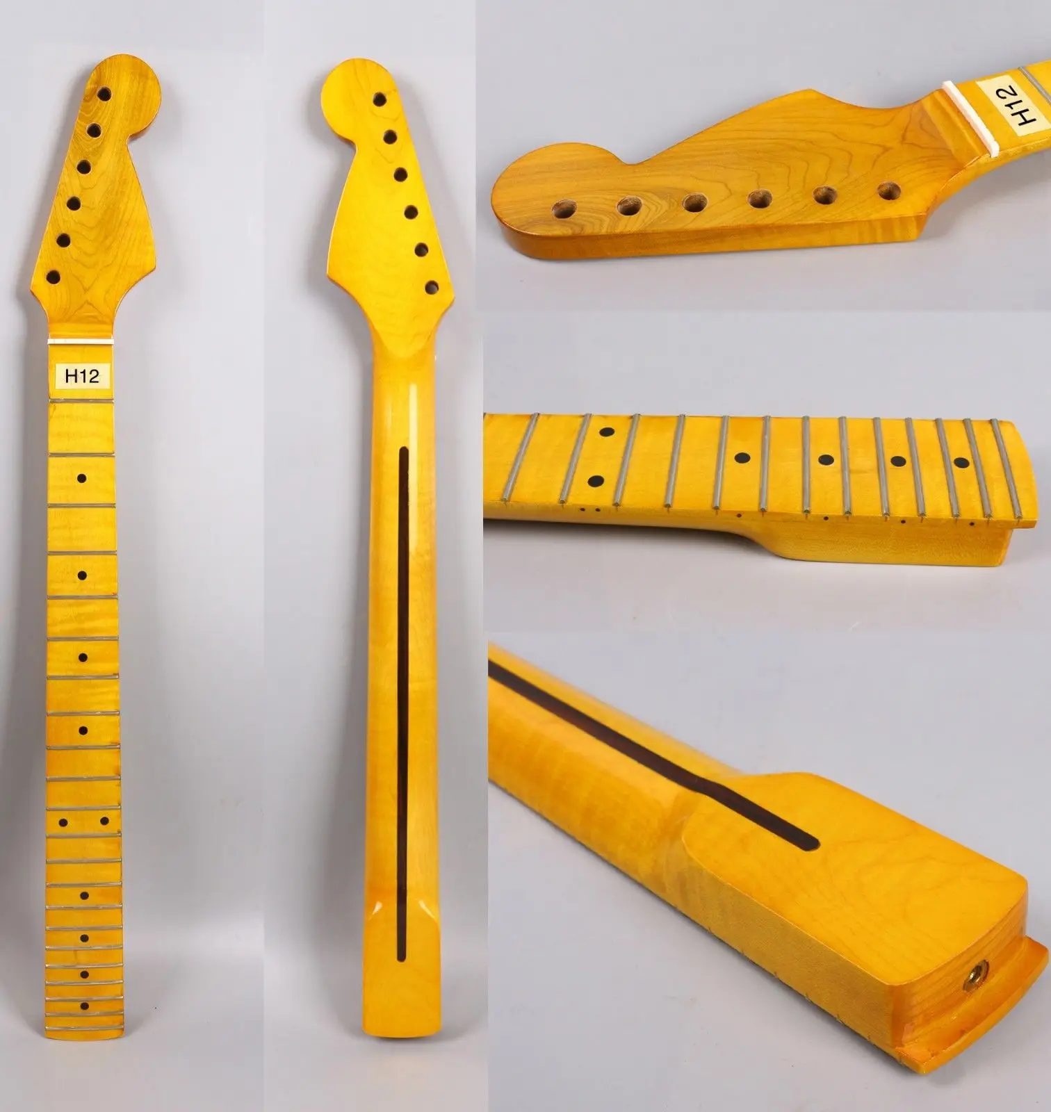 

Flame Maple Guitar Neck 22 Fret Replacement Strat Electric Guitar Parts Accessories