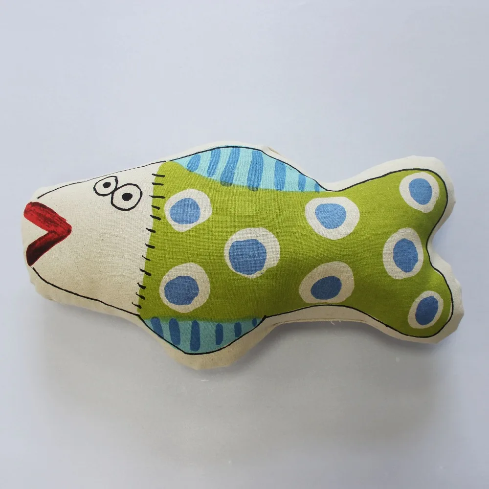 VEZO HOME printed fish cushions fish shape throw pillows cotton linen