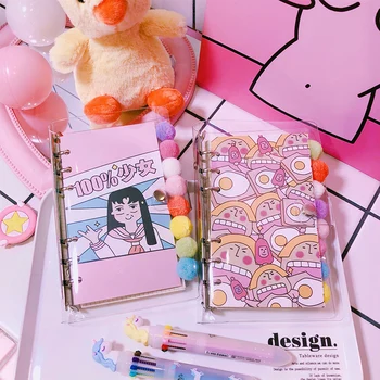 

Cute Cartoon 6 Holes Loose-leaf notebook 2019 Planner Weekly DIY Spiral Notebooks Diary Agenda Bullet Journal School Supplies