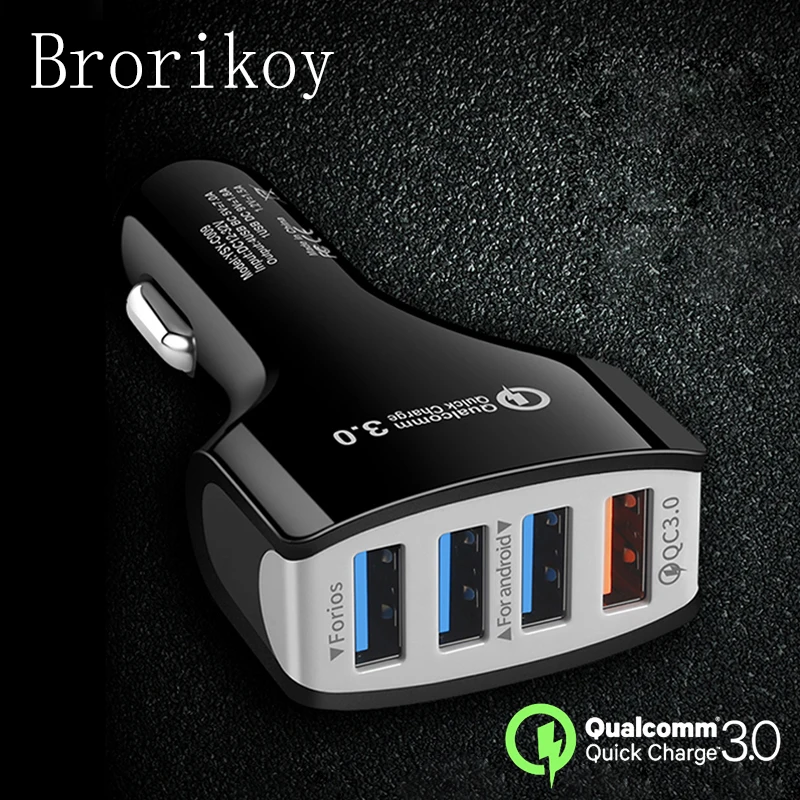 

QC 3.0 Car Quick Charger for iPhone Samsung iPad Adapter Dual 4 USB 3.1A Fast Charging Mobile Phone QC3.0 Quick Car- Charger