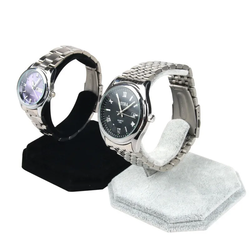 1 предмет бархат c Тип Дизайн ювелирный браслет часы Дисплей стойки Держатель Новый черный/серый