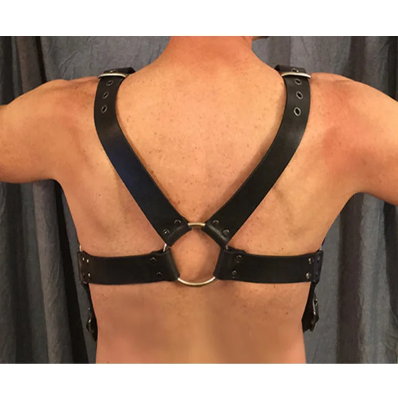  UYEE New Faux Leather Harness Belts Men Designer Lingerie Adjustable Metal Buckle Waist Body Bondag