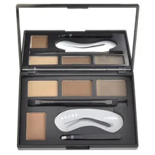 Best бровей Макияж 4 цвет бровей для макияжа с глаз Красота инструмент Водонепроницаемый бровей порошок Палитра с зеркалом и кистью 12 комплектов