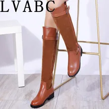 LVABC/; зимние сапоги; женские теплые сапоги до колена с круглым носком; Модные женские зимние сапоги до бедра на меху; водонепроницаемая обувь; botas; 37