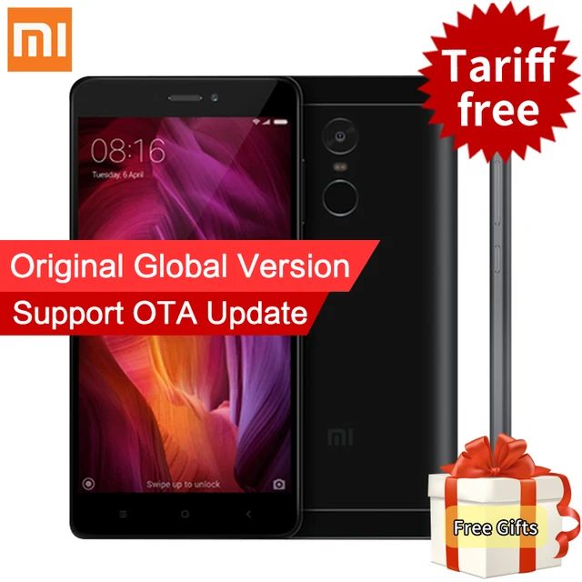 Глобальный версия xiaomi redmi note 4 qualcomm 3 ГБ 32 ГБ мобильного телефона snapdragon 625 octa core 13mp miui 8.1 ce mi отпечатков пальцев id 4 Г