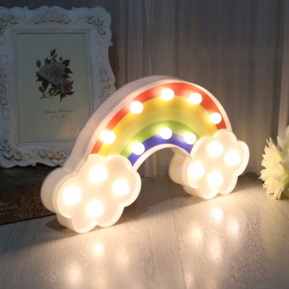 3D радужный моделирующий светодиодный ночник, декоративный светильник для спальни на батарейках
