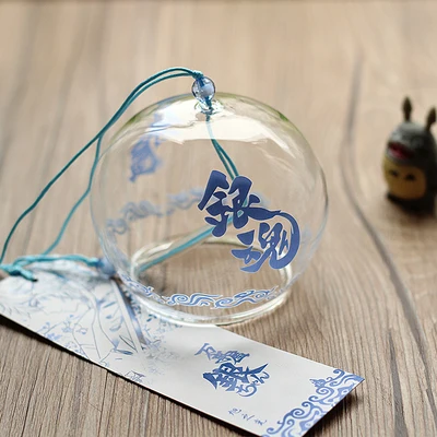 Японский стеклянный колокольчик ветра Япония Эдо fengling Светлячок ветер колокольчики ручной работы творческие подарки - Цвет: silver soul