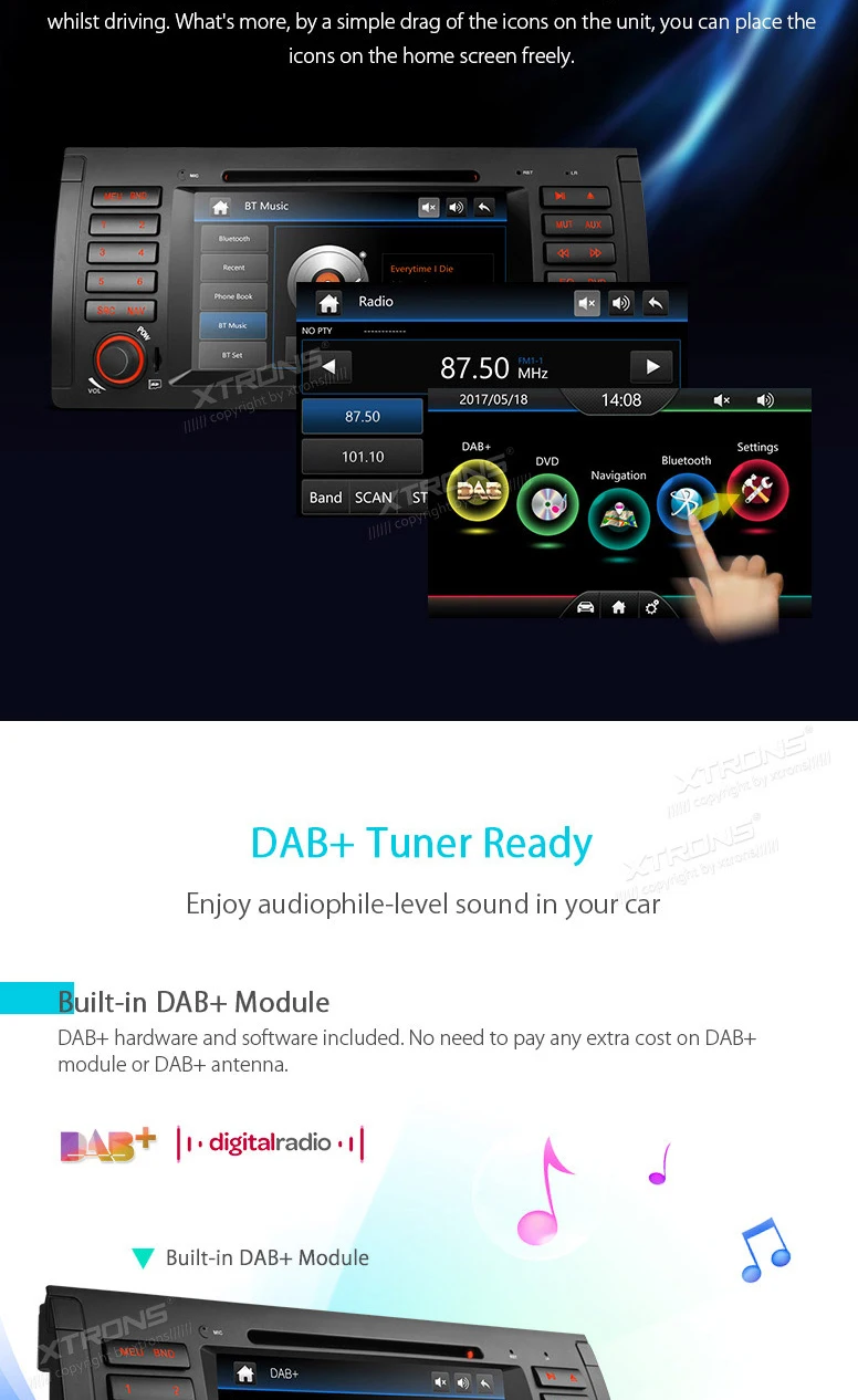 Clearance 7" Car DVD for BMW X5 E53 1999 2000 2001 2002 2003 2004 2005 2006 with Built-in Vehicle Standard DAB+ Module 4
