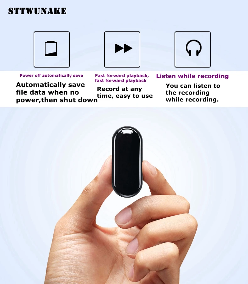 STTWUNAKE Аудио Диктофон 58 часов Профессиональный цифровой HD диктофон мини скрытый denoise long-distance HiFi без потерь MP3