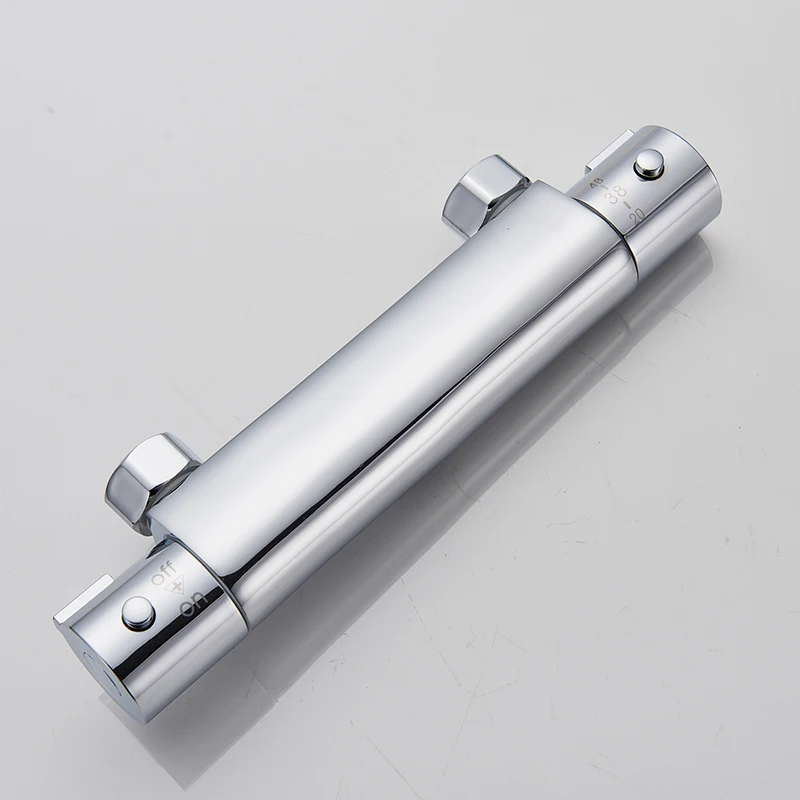 quyanre wanfan chrome thermostatic shower faucet set 8 inch rainfall shower head with handheld shower with tub spout thermostatic mixer bathtub shower faucet6
