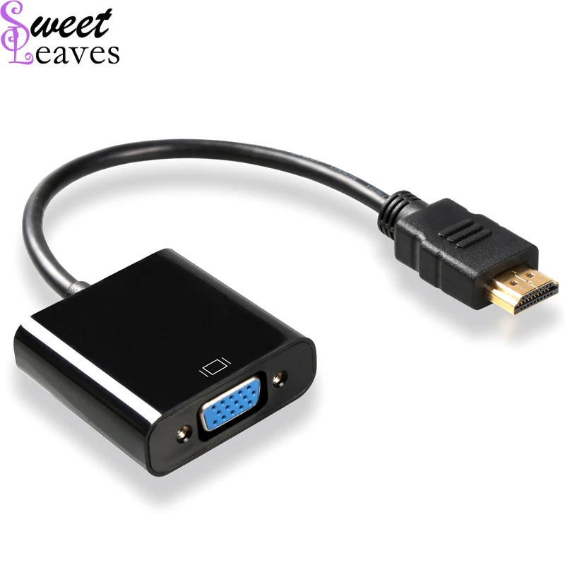 HDMI to VGA Adapter Male Female Video Converter 1080P Digital Analog Audio for PC Laptop DVD HDTV PS4 | Электроника