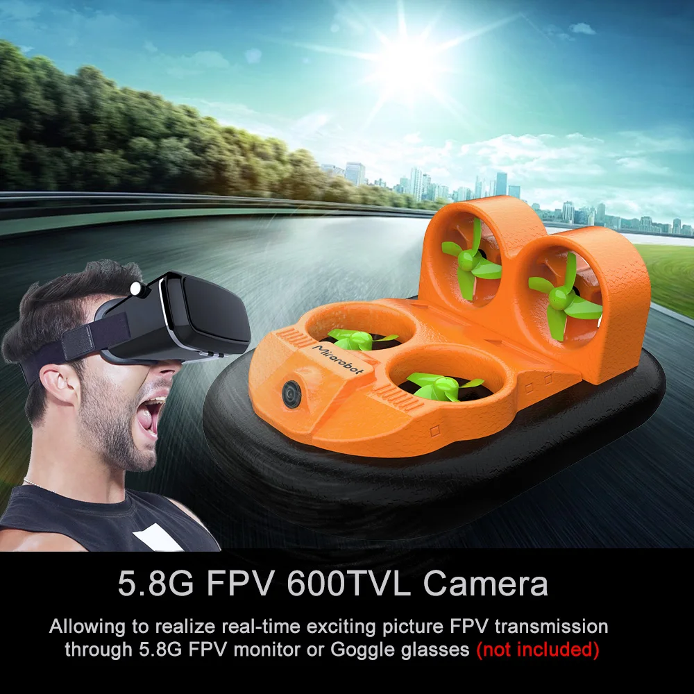 

Mini RC Boat GV160 LED EPP 2.4G High Speed Ground Effect Amphibious Anti-crashed Micro RC Boat Vehicle Hovercraft for Kids