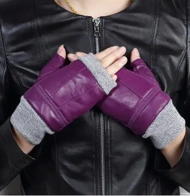 Осенне-зимние женские перчатки из натуральной овчины женские короткие дизайнерские перчатки из натуральной кожи сексуальные перчатки без пальцев R2025