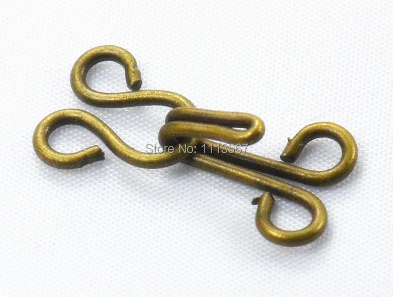 100pieces Craft Antique Bronze Metal Waist Extender Hooks & Eyes Clasps