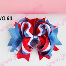 Мода 30 шт 4,5 ''двухслойный фанки бант волосы популярный бант для волос Детские аксессуары для волос