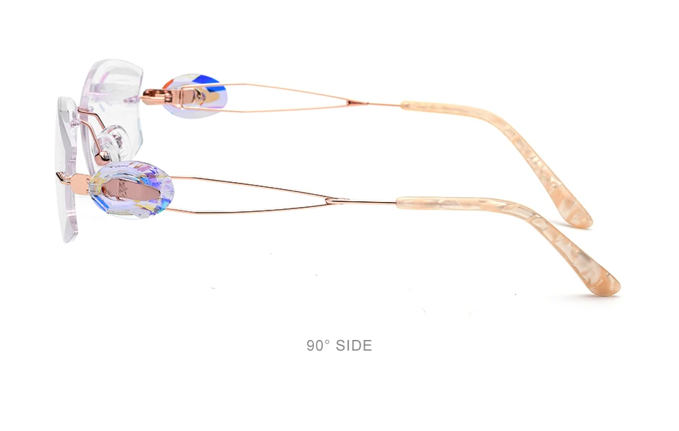 B титановая оправа для очков, женские ультралегкие роскошные высококачественные очки без оправы с алмазной отделкой по рецепту, 973