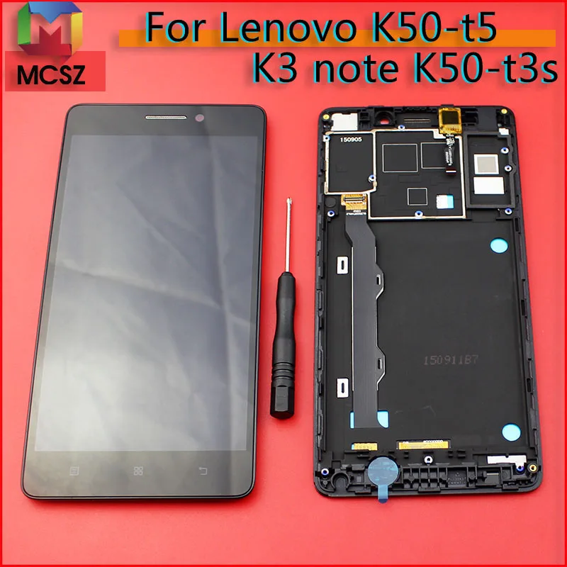 K50-t5 K3 Note K50a40 ЖК-дисплей сенсорный экран в сборе с рамкой для lenovo K50-t3s запасные части