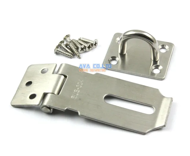 House Fitting Stainless Steel Padlock Hasp Staple Set 40mm x 85mm Come