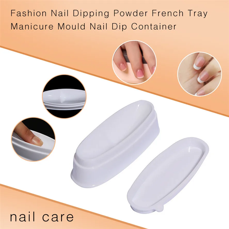 New Arrival 1pc Fashion Nail Dipping Powder French Tray Manicure Mould Nail Dip Container Nail