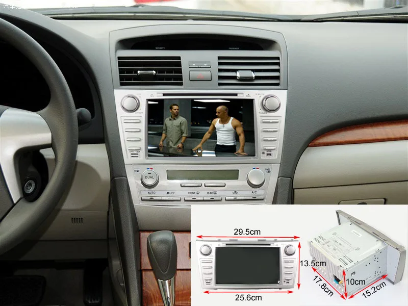 Flash Deal Quad Core 8" Android 8.1 OS Wifi 3G Car DVD Player GPS Nav Radio Stereo for Toyota Camry 2007-2010 Silver with TF GPS Card 2