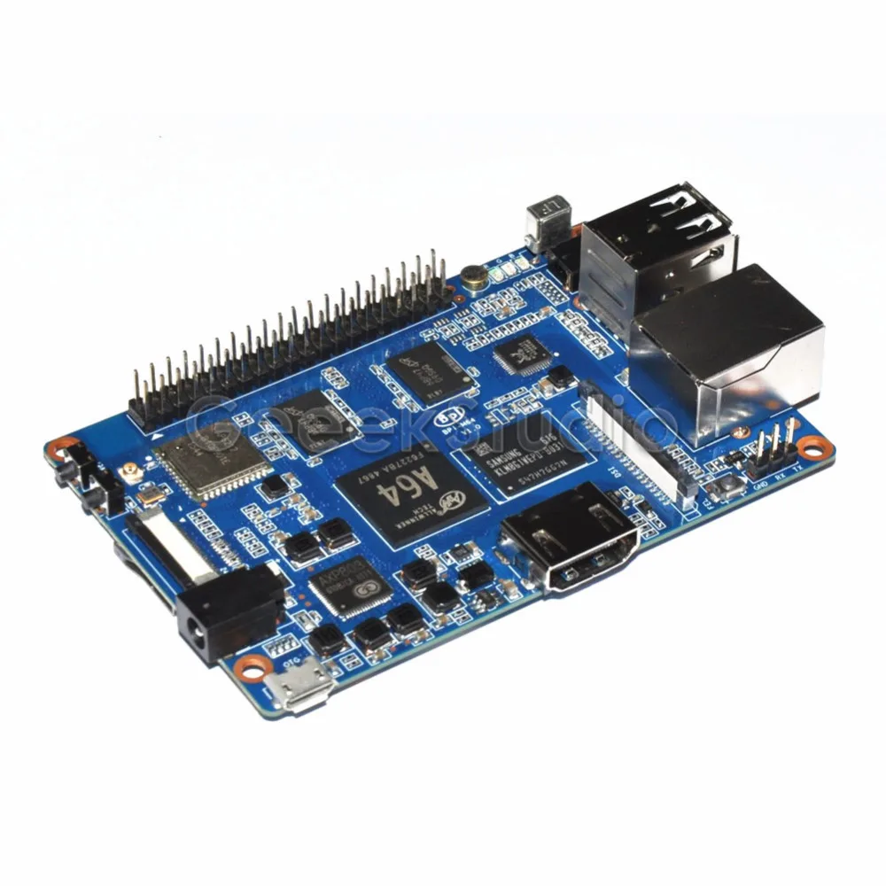 Banana Pi M64 BPI-M64 A64 64-Bit Quad-Core 2GB RAM with WiFi Bluetooth 8GB eMMC demo Single Board and 1pcs 3dB Antenna