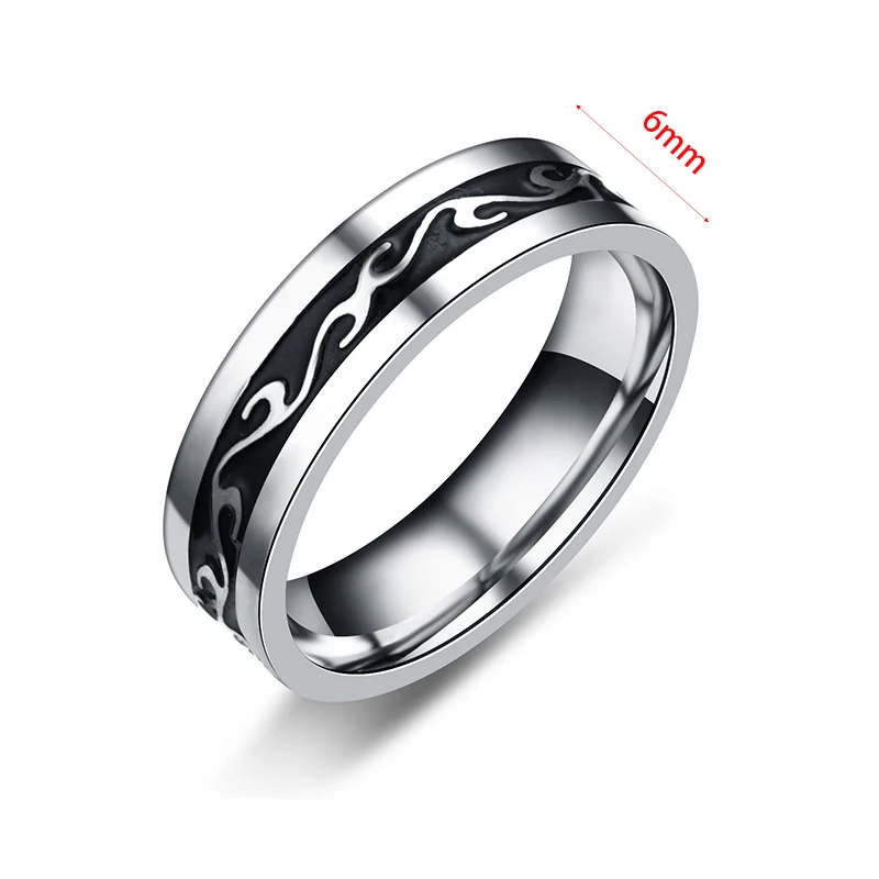 Мужские кольца из нержавеющей стали с изображением дракона 6 мм винтажные обручальные кольца для мужчин ювелирные изделия оптом