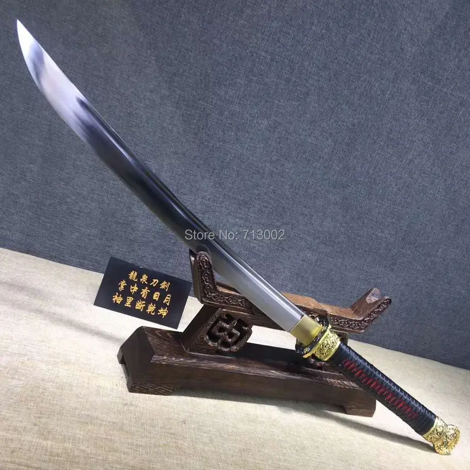 Handmade Chinese Wushu broadsword Sword Sharp Manganese Steel Blade solid wood Scabbard
