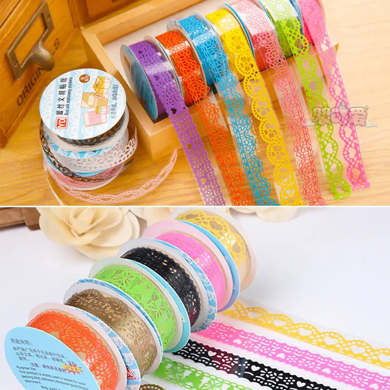 

2 Rolls 1 meters PaperLace Decorative Sticky Craft DIY Scrapbooking Adhesive Paper Sticker Tape Decor Gift Packing Accessories