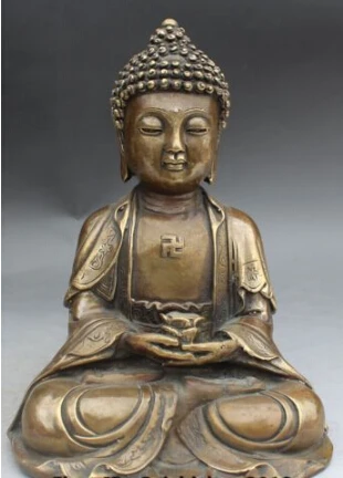

dr175 Tibet Tibetan Buddhism Bronze Seat Shakyamuni Sakyamuni Tathagata Buddha Statue