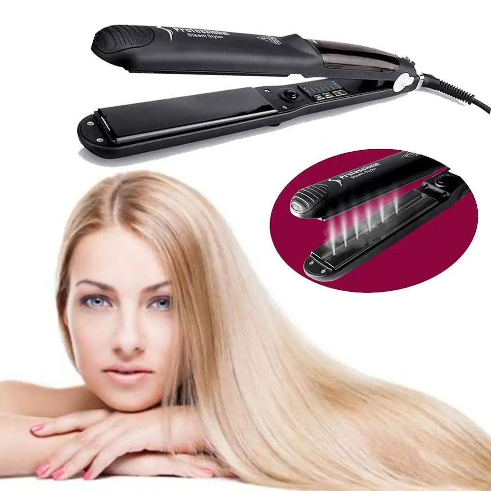 

Steam Hair Straightener brand Comb Irons Automatic Flat Iron With Fast Warm-up Thermal Perform CW31