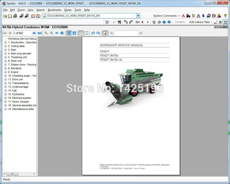 US $112.50 FENDT Spare Parts Books and Repair Manuals 2021 NASAUK