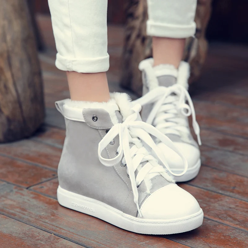 

KEBEIORITY Warm Winter Boots Fashion Women Snow Boots Female Women Winter Shoes Flat Ankle Boots For Women Plush Insole Big Size