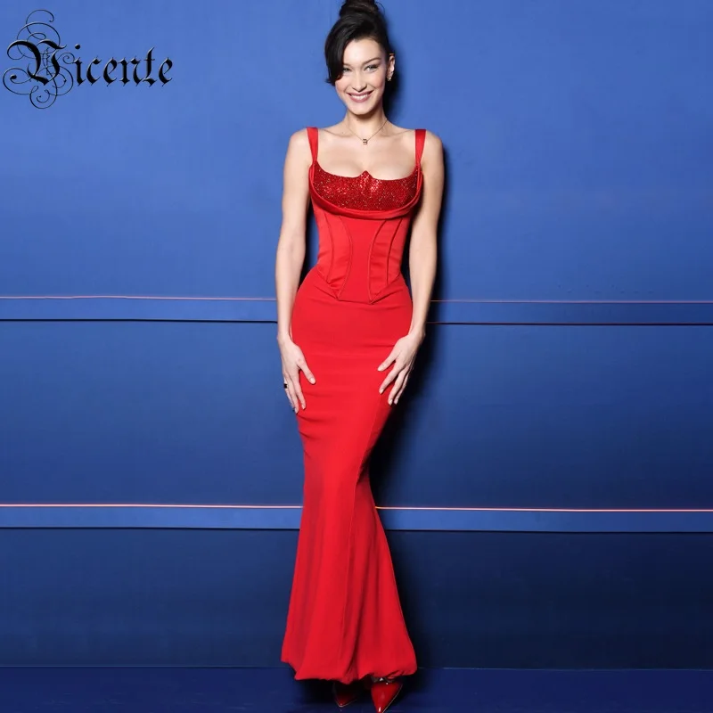 VC Summer Hot New Trendy Dress Bandage Sexy Spaghetti Strap Celebrity Party Ankle Length | Женская одежда