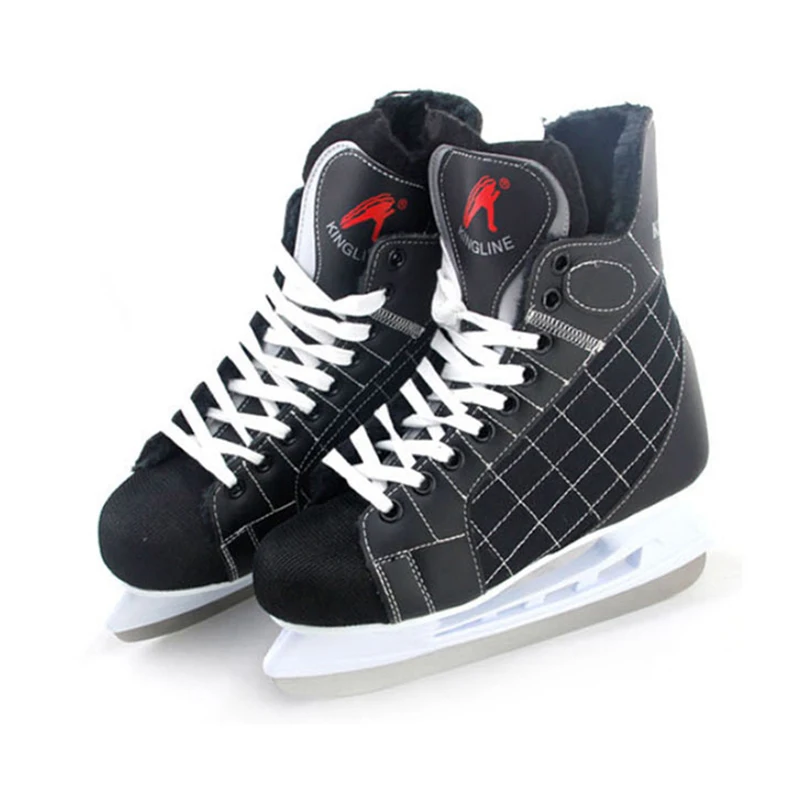 

Adult Child Ice Hockey Knife Skating Sneakers Men Women Ice Skate Tricks Shoes Real Ice Blade Skates Patines Skiing Black ID19