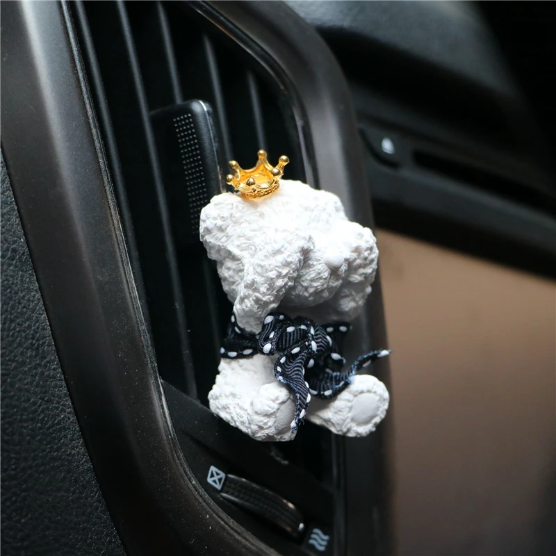 Гипсовый плюшевый мишка автомобильный освежитель воздуха эфирный Авто AC Vent клип автомобильный Стайлинг Духи Цветок ароматизатор твердый диффузор M5
