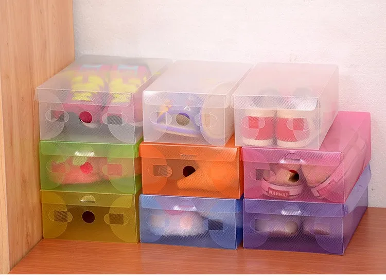 Luluhut 2 шт. прозрачный пластиковый ящик для обуви Складная хорошо складируемая коробка для хранения обуви чехол для хранения обуви органайзер для обуви коробка для пыли