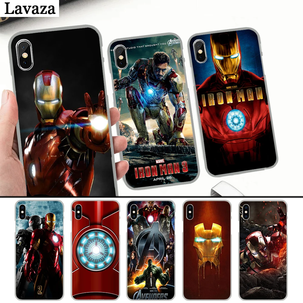 

Lavaza super hero Iron Man Hard Case for iPhone 4 4S 5 5S 5C 6 6S 7 8 Plus X XS MAX XR