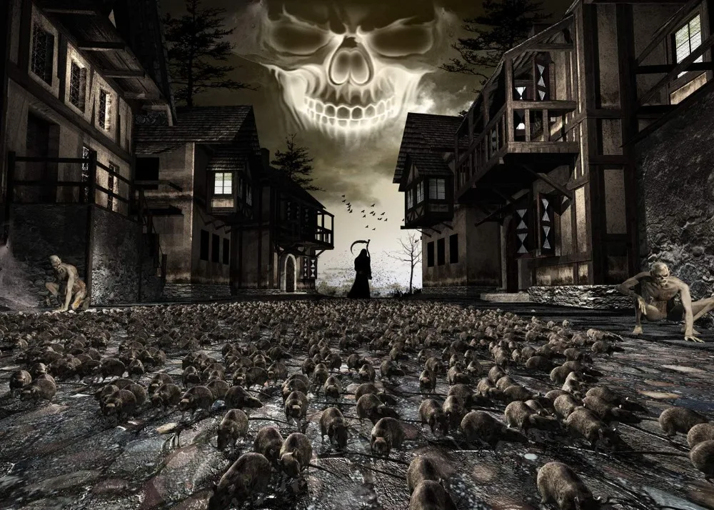 Capisco фотография Фон ужасный grim Reaper руины дома плотная Мышь Хэллоуин тематический Фон Фото фон студия
