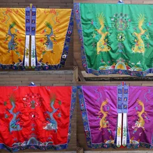 4 цвета красный/зеленый/желтый/фиолетовый Taoism вышивка драконы robeTaoist gowncassock жрец одежды лег uniformsmartial художественные костюмы