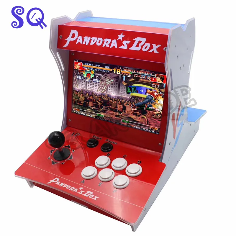 Double fighting bartop arcade mini arcade machine 10.1 inch Dual screen Built in Pandora Box 9 1500 games 2 Player Plug and play